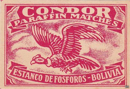 Condor Paraffin matches estanco de fosforos Bolivia