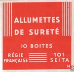 Allumettes de surete io boites regie francaise 101 seita