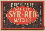 Syr-Reb safety match best quality made in Australia average contents 6