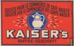 KAISER'S Societe pour le commerce de cafe kaiser societa per il co