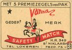 Vanna met 3 premiezegels per pak gedep merk safety match h.r. 349 s-ni