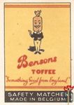 Bensons toffee something good from emyland safety matches made in Belg