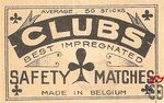 Clubs average 50 sticks best impregnated safety matches made in Belgiu