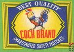 Cock brand best quality impregnated safety matches