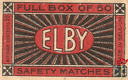 Elby full box of 50 average contents 50  safety matches made in Belgiu