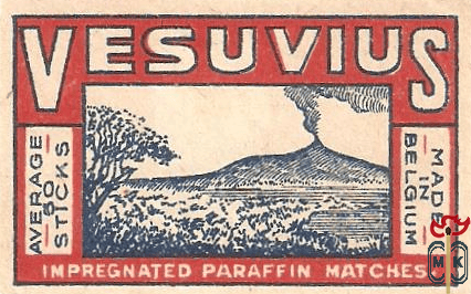 Vesuvius average 50 sticks made in Belgium impregnated paraffin in mat