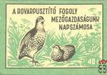 Védjük az állatokat! MSZ, 40 f › A rovarpusztító fogoly mezőgazdaságun