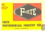 Forte Photochemical Industry, Vác, Made in Hungary MSZ 40f B