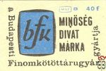 BFK, MSZ, 40 f, B-Minőség, divat, márka a Budapesti Finomkötöttárugyár