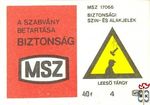 A szabvány betartása biztonság, MSZ, MSZ 17066, Biztonsági szín- és al