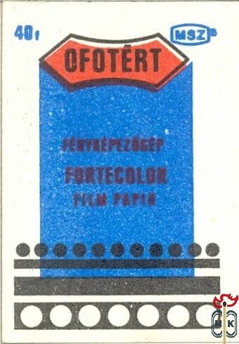 Ofotért fényképezőgép fortecolor film papír 40F MSZ B