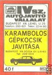 AFIT, IV. sz. Autójavító Vállalat, Budapest, XIII. Lehel u. 25 MSZ 40f