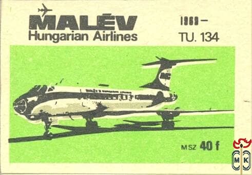 MALÉV Hungarian Airlines, MSZ, 40 f-TU. 134 1969