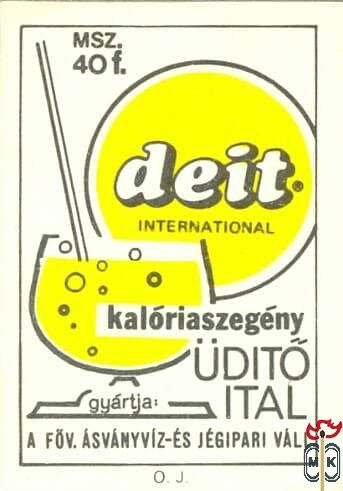DEIT International, kalóriaszegény üdítő ital, gyártja a Főv. Ásványví
