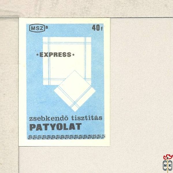 Express zsebkendő tisztítás, Patyolat B 40f MSZ