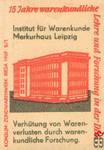 15 Jahre warenkundliche Lehre und Forschung in der DDR