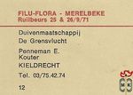 12 Filu-flora - Merelbeke Ruilbeurs 25 & 26/9/71 Duivenmaatschappij De