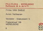 8 Filu-flora - Merelbeke Ruilbeurs 25 & 26/9/71 Firma Van Daele Avion