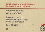 19 Filu-flora - Merelbeke Ruilbeurs 25 & 26/9/71 Begrafenisdienst Will