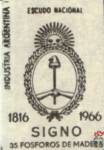 Escudo Nacional Industria Argentina SIGNO 1816 1966 35 fosforos de mad