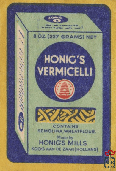 Honic's vermicelli 8 oz. (227 grams) net contains semolina, wheatf