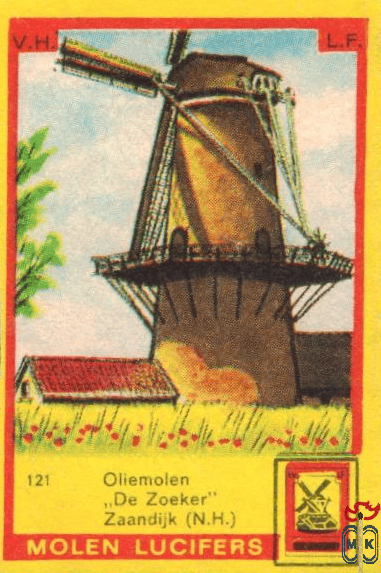 Oliemolen "De Zoeker" Zaandijk (N.H.) V.H. L.F. Molen Lucife