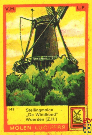 Stellingmolen "De Windhond" Woerden (Z.H.) V.H. L.F. Molen L