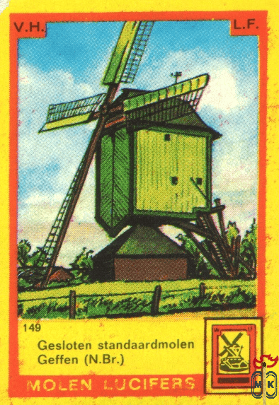 Gesloten standaardmolen Geffen (N.Br.) V.H. L.F. Molen Lucifers