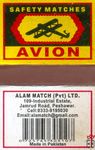 Avion safety matches Alam match (Pvt) ltd. 109-Industrial Estate, Jamr