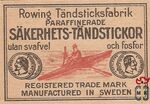 Sakerhets-Tandstickor Rowing Tandsticksfabrik paraffinerade utan svafv