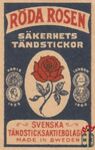 Roda Rosen sakerhets Svenska tandsticksaktiebolaget made in Sweden