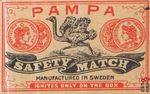 Pampa safety matches manufactured in Sweden ignites only on the box