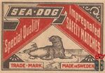 Sea dog Special Quality impregnated safety matches trade mark made in