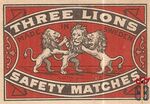 Three Lions safety matches made in Sweden