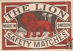 The Lion safety matches made in Sweden