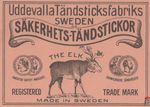 Sakerhets tandstickor the elk Uddevalla Tandsticksfabriks Sweden Swedi