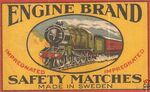 Engine brand impregnated safety matches made in Sweden