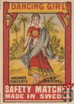 Dancing Girl average contents 60 matches safety matches made in Sweden
