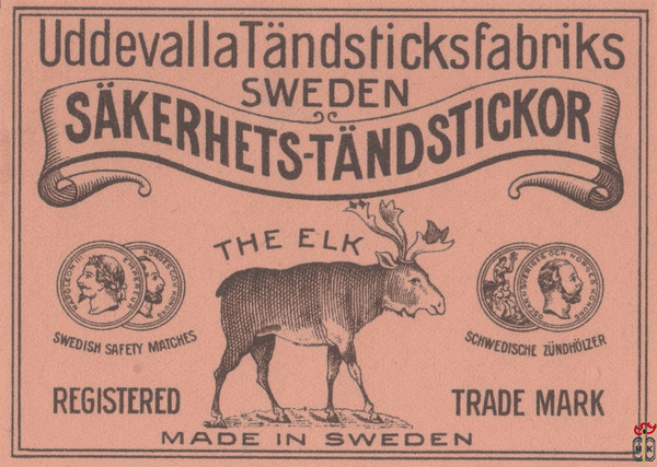 Sakerhets tandstickor the elk Uddevalla Tandsticksfabriks Sweden Swedi