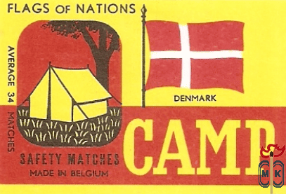 Denmark Flags of nations Camp safety matches made in Belgium