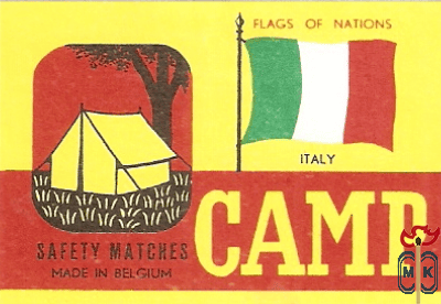 Italy Flags of nations Camp safety matches made in Belgium