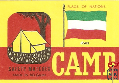 Iran Flags of nations Camp safety matches made in Belgium