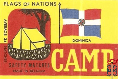 Dominica Flags of nations Camp safety matches made in Belgium