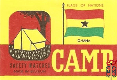 Ghana Flags of nations Camp safety matches made in Belgium