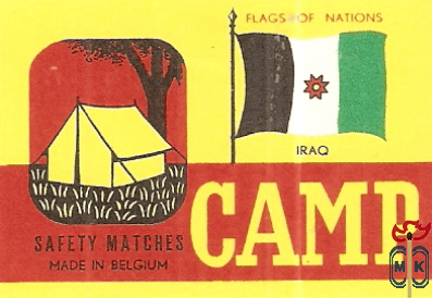 Iraq Flags of nations Camp safety matches made in Belgium