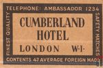 Cumberland hotel London W I telephone: ambassador 1234 finest quality