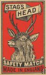 Stag's head safety matches made in England