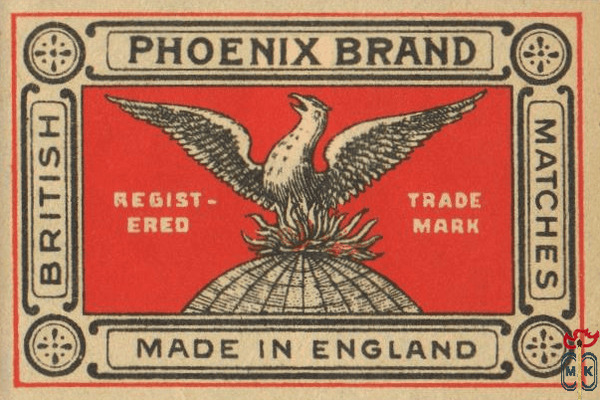 Phoenix brand British matches registered trade mark made in England