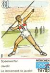 Speerwerfen Javelin Le lancement de javelot Munchen 1972