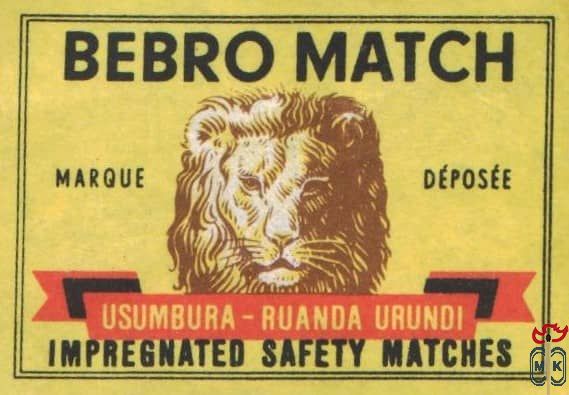 Bebro match marque deposee Usumbura - Ruanda Urundi impregnated safety